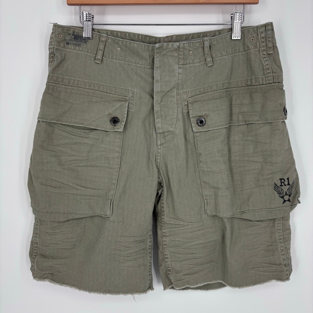 Polo Ralph Lauren Surplus Fit Herringbone Cargo Shorts Mens 36 Green Military R1